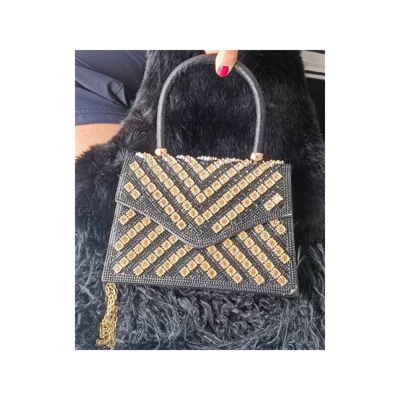 Mini Bolso Negro con Pedrería Mod. 10 2421