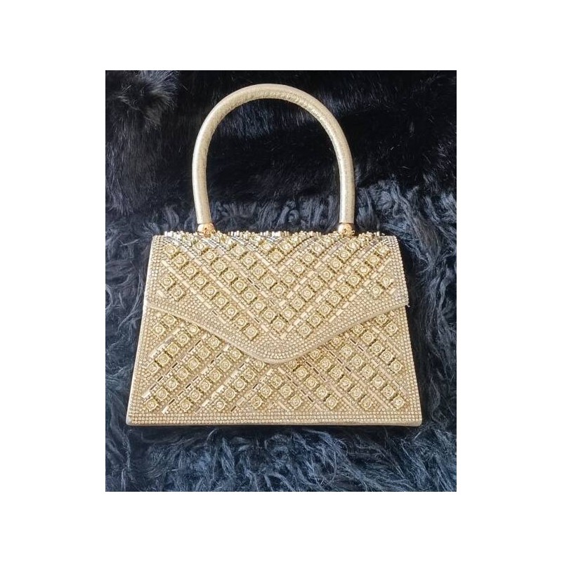 Mini Bolso Oro con Pedrería Mod. 10 2421
