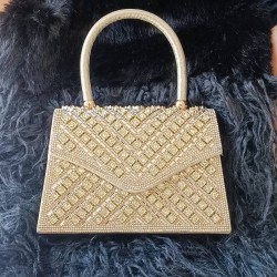 Mini Bolso Oro con Pedrería Mod. 10 2421
