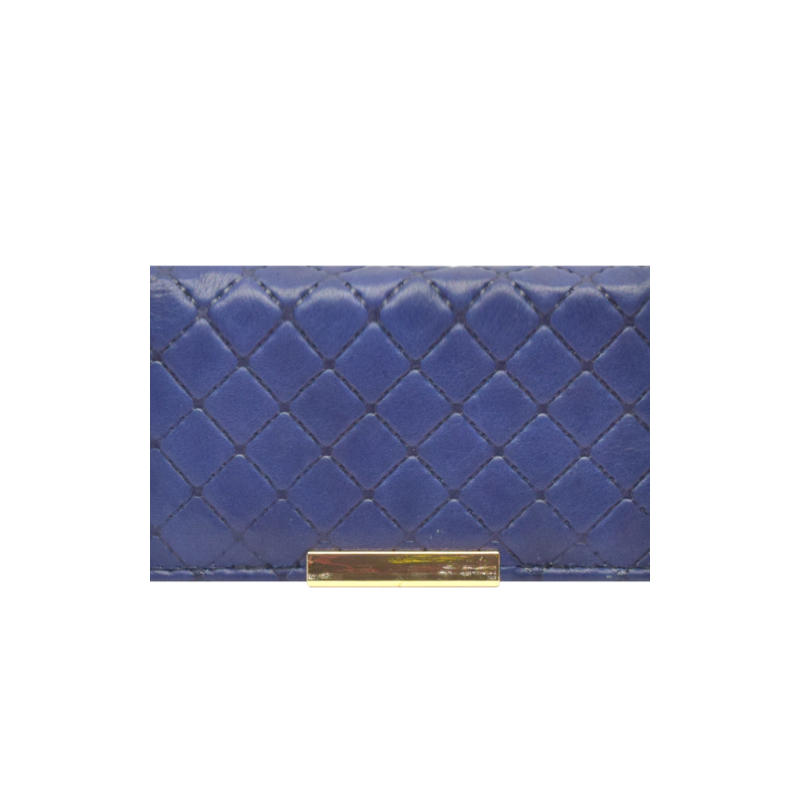 Cartera de Piel Cuadros Azul Marino mod 23 0701