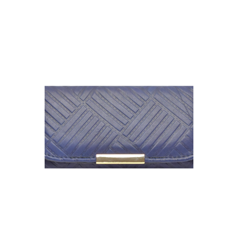 Cartera de Piel Cuadros Azul Marino mod 23 0703