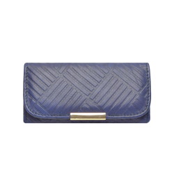 Cartera de Piel Cuadros Azul Marino mod 23 0703