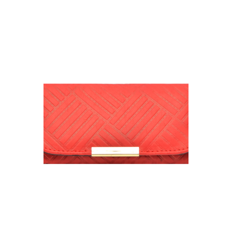 Cartera de Piel Cuadros Rojo mod 23 0703