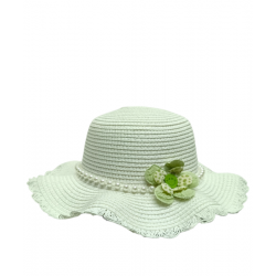 Sombrero Verde con Cintillo de Perlas Mod. 10 0032