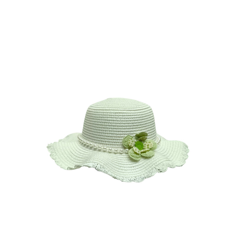 Sombrero Verde con Cintillo de Perlas Mod. 10 0032
