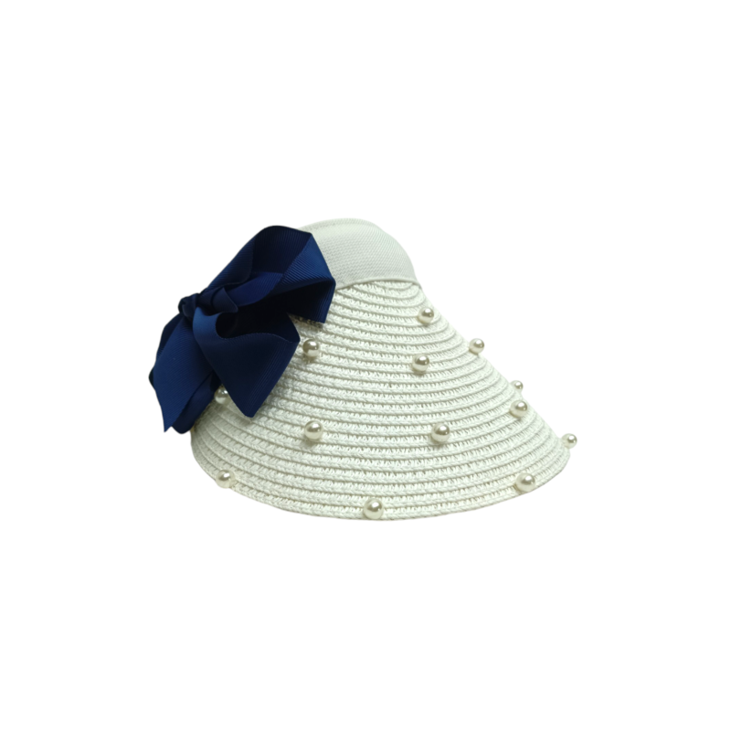 Visera Blanca con Adornos de Perlas Mod. 10 0032