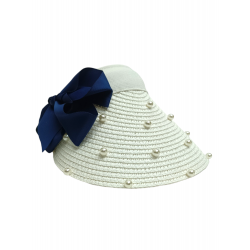 Visera Blanca con Adornos de Perlas Mod. 10 0032