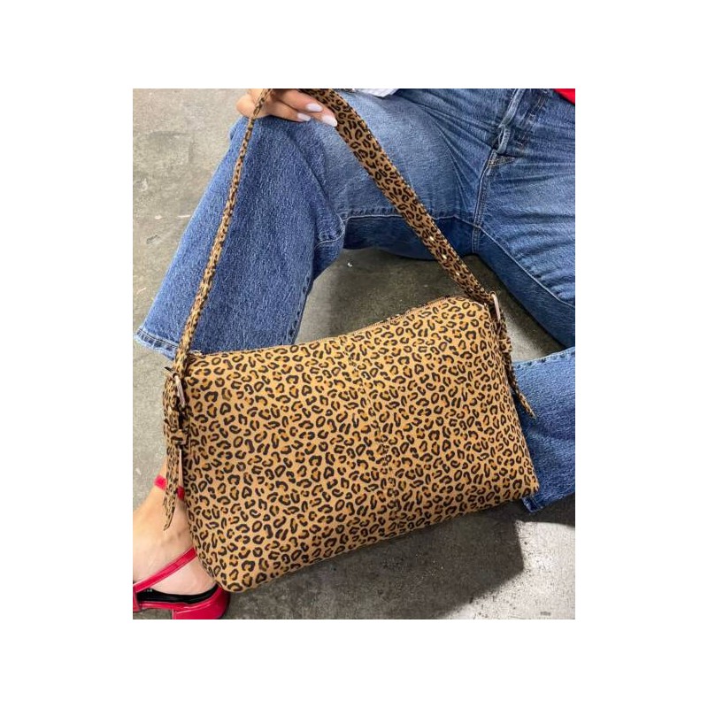 Bolso Durazno con Estampado de Leopardo Mod. 88 0001