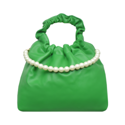 Bolsa Pliegues  Verde con Perlas mod 10 0148