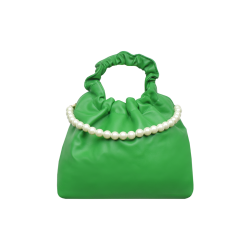 Bolsa Pliegues  Verde con Perlas mod 10 0148