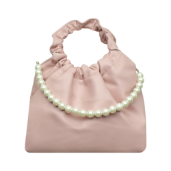 Bolsa Pliegues Rosa con Perlas mod 10 0148