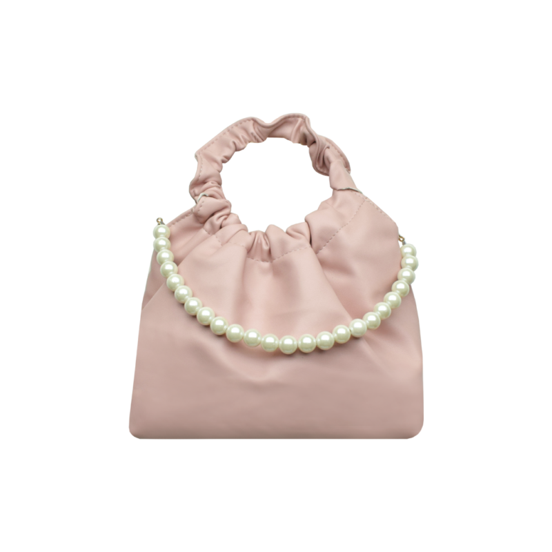 Bolsa Pliegues Rosa con Perlas mod 10 0148