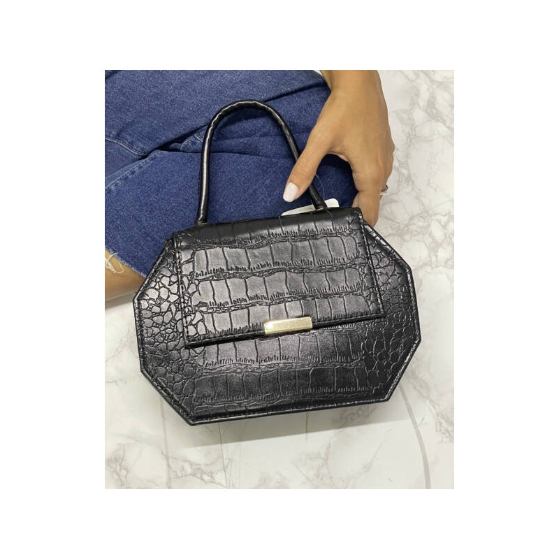 Bolsa Cajita Napa Grabada Negro mod. 23 9062