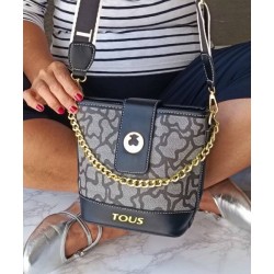 Bolso Bandolero Gris con Negro Mod. 10 0223