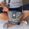 Bolso Bandolero Gris con Negro Mod. 10 0223