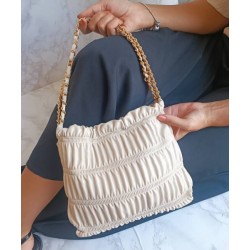 Bolso Beige Corrugado de Mano Mod. 10 2001