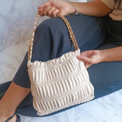 Bolso Beige Corrugado de Mano Mod. 10 2001