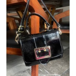 Mini Bolso de Charol Negro con Hebilla Mod. 24 9007