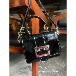 Mini Bolso de Charol Negro con Hebilla Mod. 24 9007