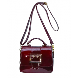 Mini Bolso de Charol Vino con Hebilla Mod. 24 9007
