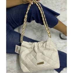 Bolsa Morral Latte a Cuadros Asa Cadena 23 9098