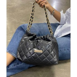 Bolsa Morral Negra a Cuadros Asa Cadena 23 9098