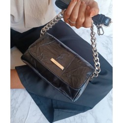 Bolso Negro con Asa Cadena Mod. 10 1006