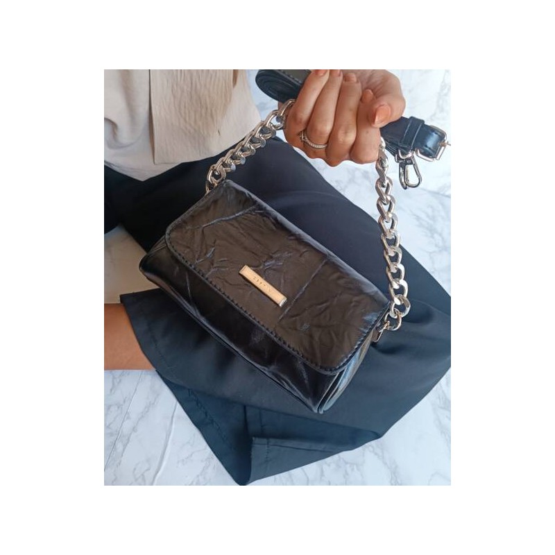 Bolso Negro con Asa Cadena Mod. 10 1006