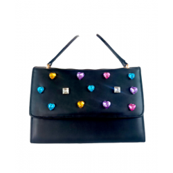 Bolsa Asa delgada Negra con Pedrería Mod. 23 9054