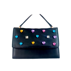 Bolsa Asa delgada Negra con Pedrería Mod. 23 9054