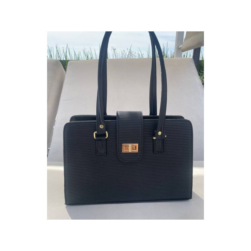 Bolsa Acanalado de Dama Negro Mod. 23 9902