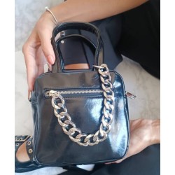 Mini Bolso Negro con Cierre de Cadena Mod. 10 1003