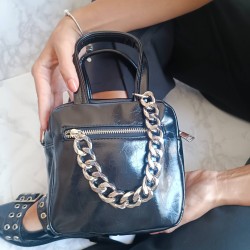 Mini Bolso Negro con Cierre de Cadena Mod. 10 1003