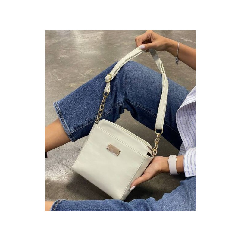Bolso Bandolero en Color Hueso Mod. 16 0070