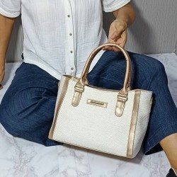 Bolsa Olso Beige y Oro Rosado Mod. 24 8008
