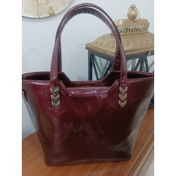 Bolso Grande Charol Ruga Vino Mod. 24 8006