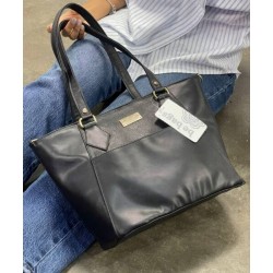 Bolso Negro Grande Estilo Serpiente Mod. 16 0063